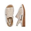 Rieker Knitted Wedge Slingback Sandal - Cream Combi